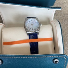 Accurist Origin Ladies Watch Silver Case & Blue Leather Strap 34 Mm New In Box