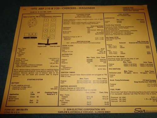 1975 jeep 360 engine sun - jeep, v-8