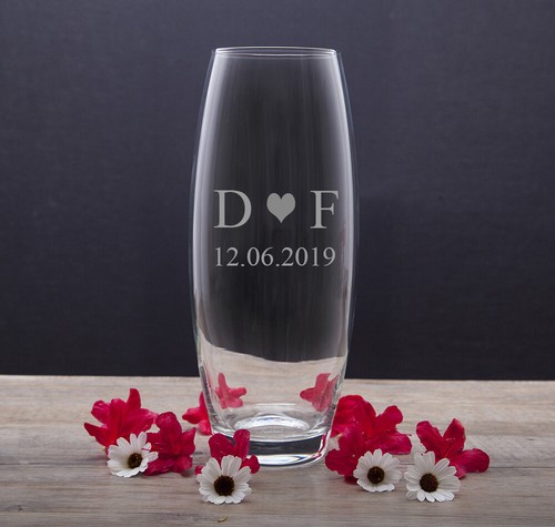 Personalised glass vase silver - personalised,
