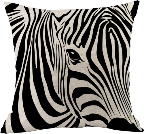 Zebra throw pillow cover black - zebra,