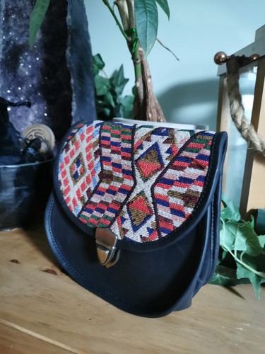 Small real leather hand bag - leather,