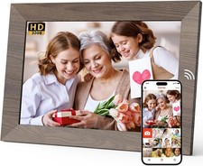 YOUYU Digital Photo Frame 10 Inch WiFi, IPS 10 Inch, WiFi 10.1inch Wood 