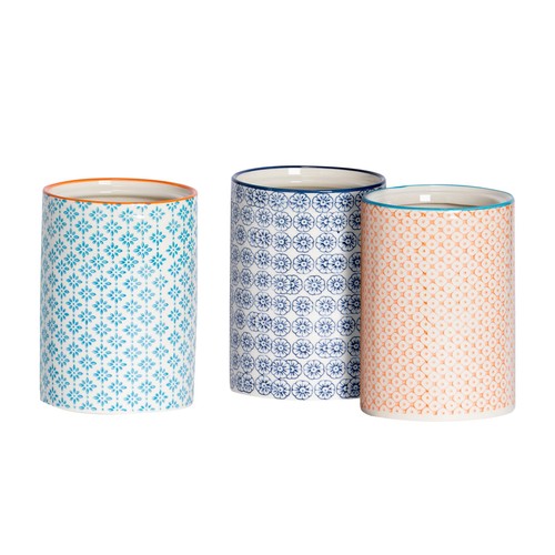 Hand printed kitchen canisters - kitchen,