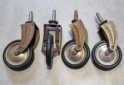 Vintage trolley wheels rubber - vintage,