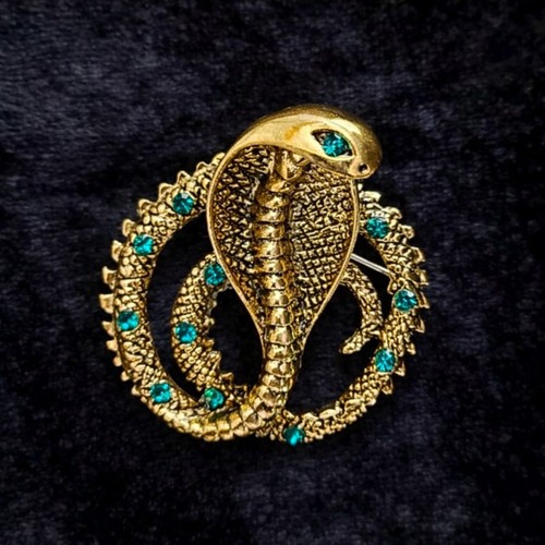 Cobra snake brooch - brooch, with