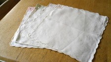 4 VINTAGE HAND  EMBROIDERED