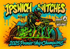 Ipswich Witches Speedway Graffiti Style 2025 Champions A4 Size Poster Print.