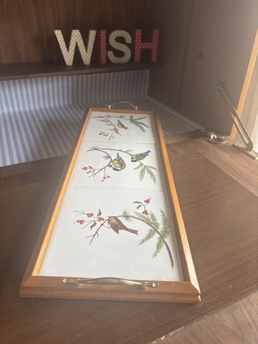 Vintage inlaid butlers tray - vintage,