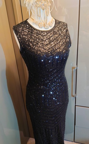 Quiz black sequin - black, long