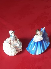 Royal Doulton 2 Ladies Figurines Elaine 3214 1979 Hannah 3649 1990 VGC no damage