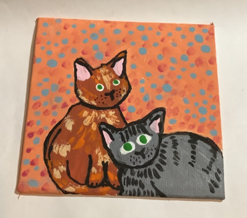 Whimsical duo cats mini - duo,