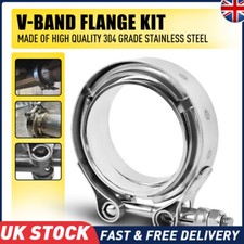 2.5" 64mm Stainless Steel Turbo Exhaust V-Band Clamp +Male Female Flanges Kit 1x