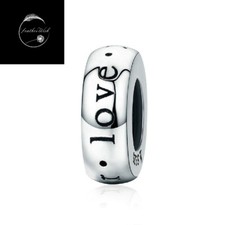 Forever Love Stopper Spacer Bead Charm Genuine Sterling Silver 925 Wife Mum