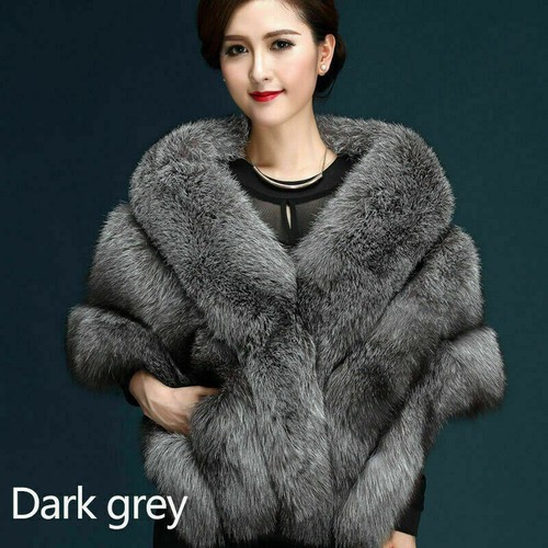 Women faux fur shrug shawl - shrug,