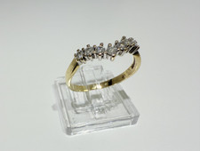 9 Ct Gold and Diamond wishbone band     - Size N half quarter carat Diamonds