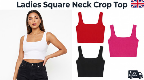 Women square neck crop - women's,