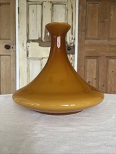 Vintage Mid Century Ochre Mustard Glass Ceiling Pendant Light Shade