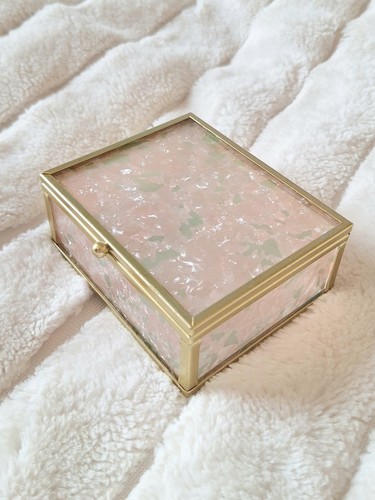 Sainsburys pink glass trinket - pink,