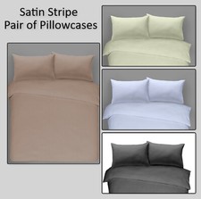 T300 Satin Stripe Pair of Pillowcases 100% Egyptian Cotton Bedroom Pillow Cover 