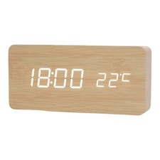 Digital alarm clock wooden - digital, clock,