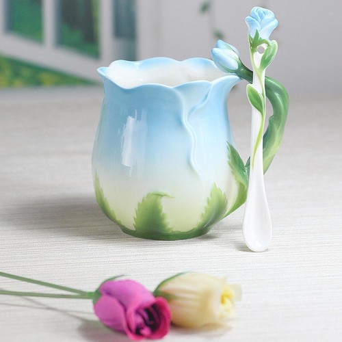 Rose ceramic coffee mug - rose,