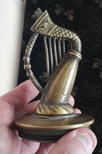 BRASS IRISH HARP CAR MASCOT HARP HOOD ORNAMENT