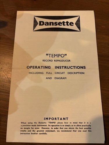 Dansette tempo record - tempo,