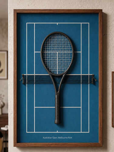 Printed racket tennis - 3d,