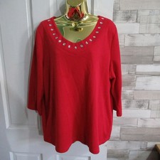 BONMARCHE ● size 22 ● red crystals Xmas jumper top womens ladies