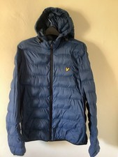 Lyle & Scott Men's Blue Full-Zip Puffer Jacket Sz Large