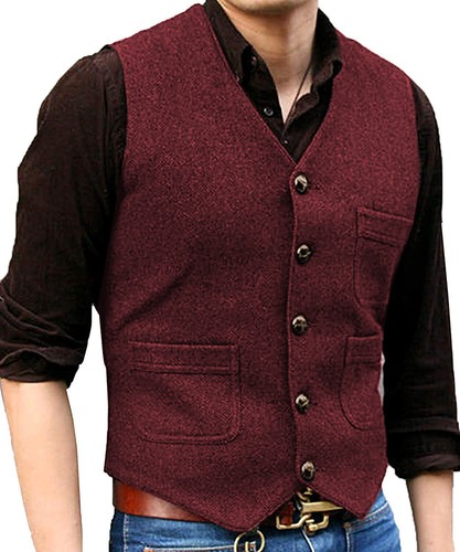 Mens tweed waistcoats vest - mens,