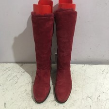 Markon suede lined winter womens burgundy mid calf  UK 6  boots shoes - GG