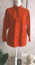 Geiger Tyrol Boiled Wool Cardigan Boxy Car Jacket Size EU42 UK14 Red Winter Xmas