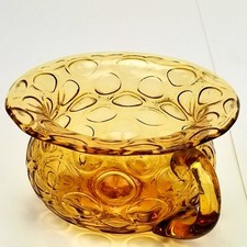 Vintage Amber Coin Dot Glass