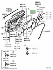 Runchannel, Rr Door Window Glass, Lh For: Mitsubishi Lancer Evo 7 8 9 (CT9A)