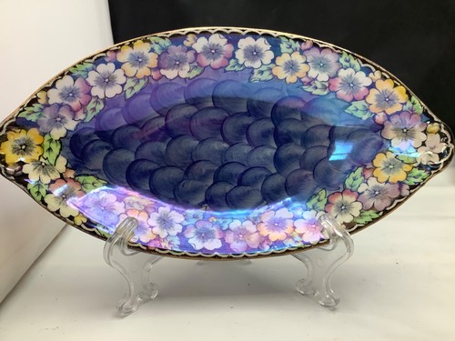 Maling blue floral lustreware - blue,