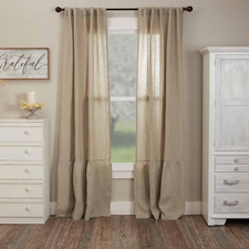 Natural Beige Linen Ruffled