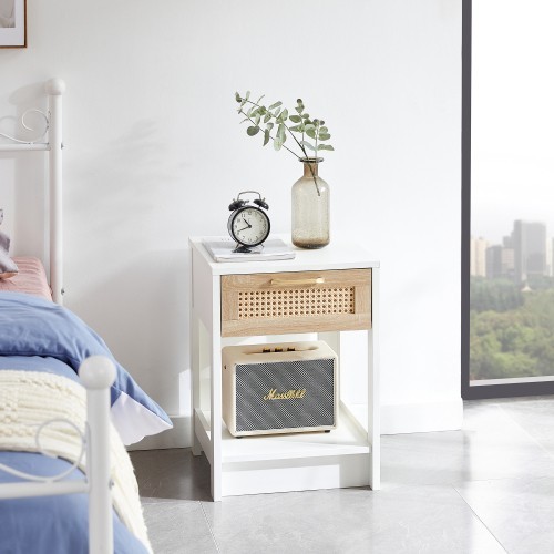 White rattan end - rattan,