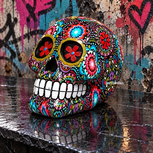 Day the dead floral - of, print