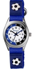     Tikkers Boys 3D Football Theme Time Teacher Blue Nylon Strap Watch Kids Gift