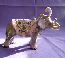 Rare Vintage Irish Dresden Elephant Pink Volkstedt MZ 10cm Baby