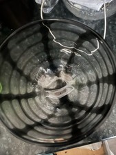 Large Vintage Clear Glass With Black Glass Panels Bowl 9 In Tall 8 In Wide VGC