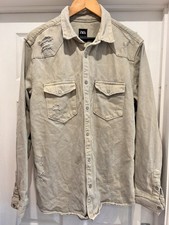 Zara Men's Beige Ripped Denim