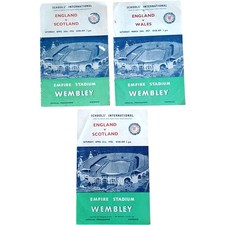 Schools' International Football Programmes England Scotland Wales 1956-1958 Set