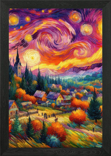 Van gogh popart v25 framed - popart,