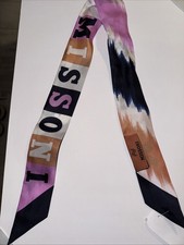 Missoni Pocket Square Long Thin Silk Scarf NEW Authentic