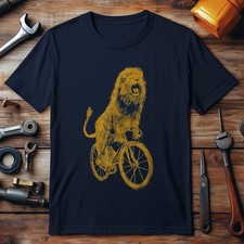 Lion on a Bicycle T-shirt Funny Cycling Bike Riding Tees & T-Shirts