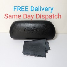 Specsavers Glasses Case Black Snap Shut Hard Cover Eyeglasses Sunglasses + Cloth