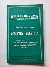 1954 Bristol Tramways Omnibus Services Timetable of Country Services + Map