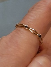 BLACK DIAMOND BAND RING SZ N/O  0.1 CT.  925 SILVER MIDAS GOLD PLATING